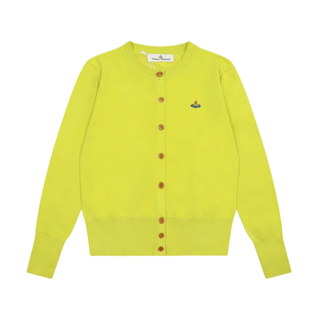 vivienne west wood Vivienne Saturn Classic Knitted Sweater Wool Cardigan 2023FW Latest Model Exclusive and Highest Quality on the Whole Network Order with Confidence - 🧩15% Merino Cotton Wool 85% Wool Blended 🧩Correct Italian 🇮🇹100% Wool Washed Wheat Logo 🧩Original Purchase True Model Opening 🧩Original Purchase Records and Comparison Charts Can Be Provided Order with Confidence 🧩Customized laser translucent buttons, the texture is clean and clear, completely restored 🧩Instant sale of all Taobao 300+ versions. Purchasing quality, full of quality, definitely not a copywriter, a real good product, the actual product is far beyond the budget. Size: S -M- L Color: black, cream apricot, coffee, gray, fluorescent green, blue